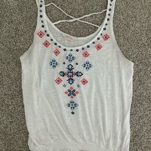 White embroidered tank top